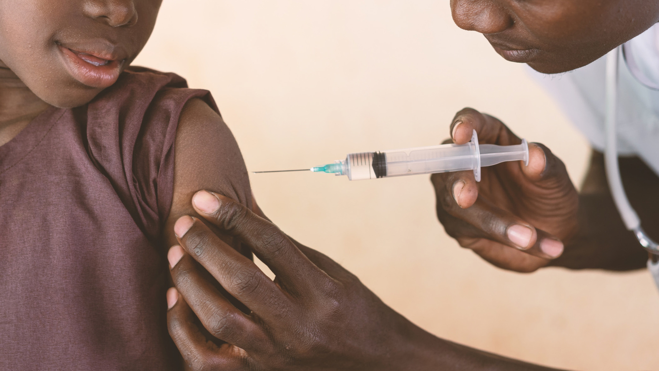 Injektion einer Malaria-Impfung