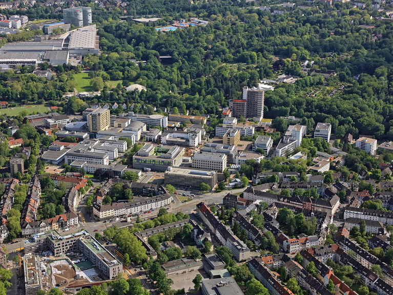 Luftbild des Geländes des Universitätsklinikum Essen
